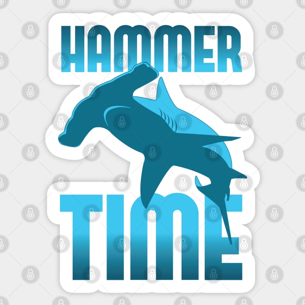 Hammer Time - Hammerhead Shark Sticker by Vector Deluxe